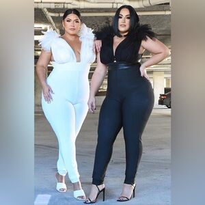 NWT Fashion Nova Editorial Bandage Jumpsuit - White. Size 2X
